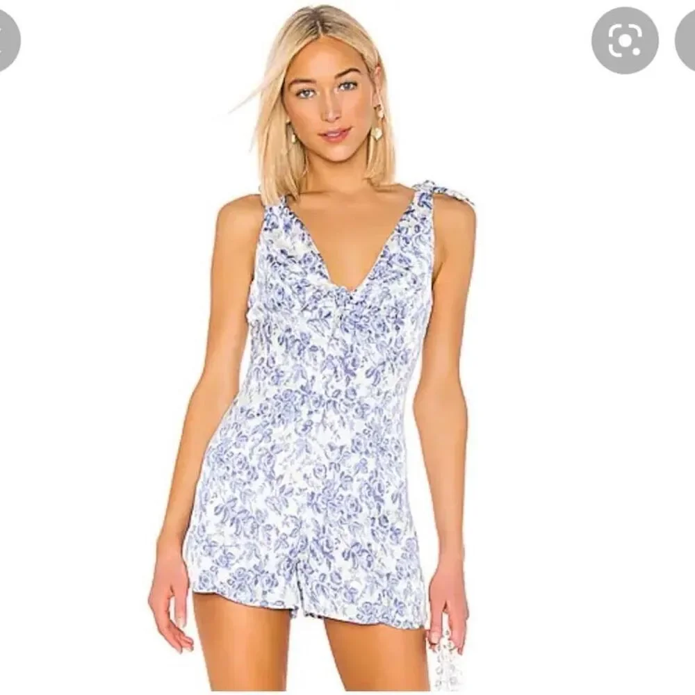 Lovers + friends Aden floral romper medium